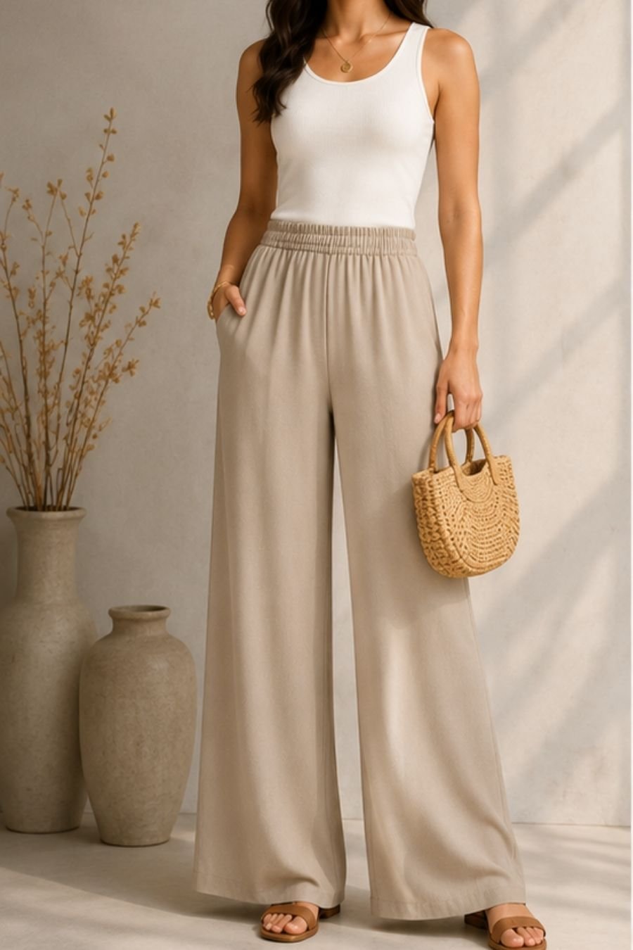 wide-leg-palazzo-pants-pattern Πατρόν Φαρδιάς Παντελόνας με Λάστιχο - Image 1