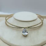 " Silvia " τσόκερ χρυσό με κρύσταλλο