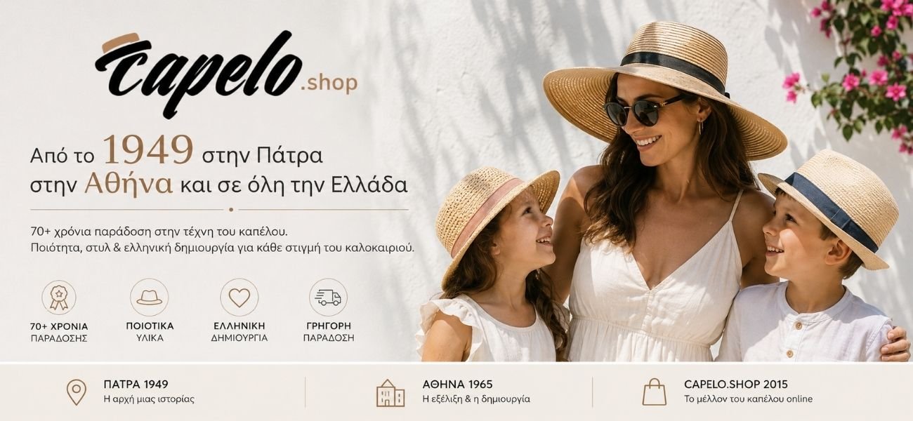 Capelo.shop – Καλοκαιρινά γυναικεία και παιδικά καπέλα, ελληνική παράδοση από το 1949