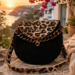 Wild Noir χιαστί τσάντα με animal print