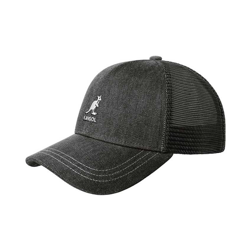 Distressed-Cotton-Mesh-Baseball-Kangol-Black Ανδρικό καπέλο baseball Distressed Cotton Mesh Baseball | Kangol Black Capelo