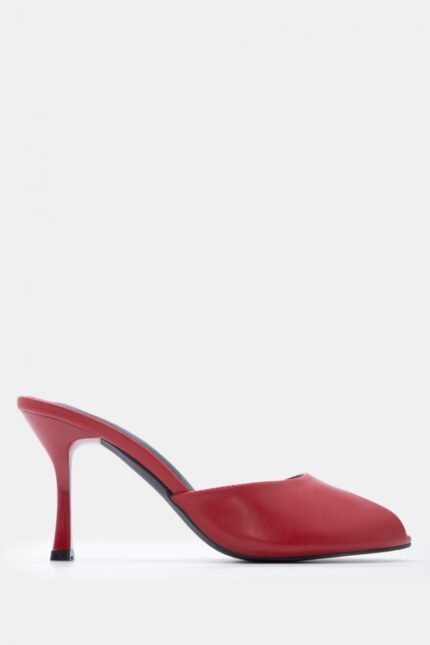 Γυναικεία mules Mules Peep Toe με Τακούνι – Κόκκινο LUIGI – εικόνα 2