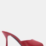 Γυναικεία mules Mules Peep Toe με Τακούνι – Κόκκινο LUIGI