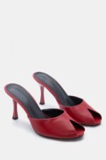 Γυναικεία mules Mules Peep Toe με Τακούνι – Κόκκινο LUIGI – εικόνα 3