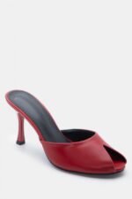 Γυναικεία mules Mules Peep Toe με Τακούνι – Κόκκινο LUIGI – εικόνα 4