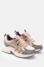 Γυναικεία sneakers Sneakers σε Συνδυασμό Χρωμάτων & Strass – Μπεζ-Σκούρο LUIGI – εικόνα 3