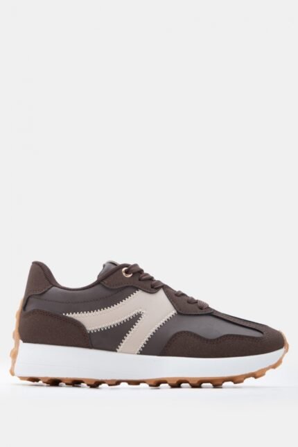 Γυναικεία sneakers Sneakers σε Συνδυασμό Χρωμάτων – Καφέ Σκούρο LUIGI – εικόνα 2