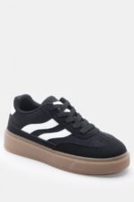 Γυναικεία sneakers Sneakers σε Συνδυασμό Χρωμάτων & Υλικών – Μαύρο LUIGI – εικόνα 4