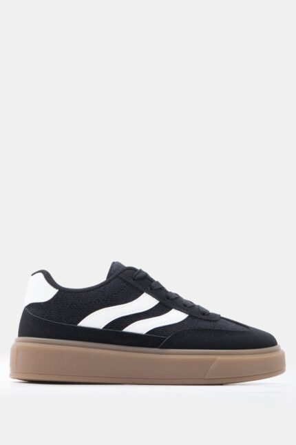 Γυναικεία sneakers Sneakers σε Συνδυασμό Χρωμάτων & Υλικών – Μαύρο LUIGI