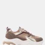 Γυναικεία sneakers Sneakers σε Συνδυασμό Χρωμάτων & Υλικών – Μπεζ-Σκούρο LUIGI
