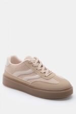 Γυναικεία sneakers Sneakers σε Συνδυασμό Χρωμάτων & Υλικών – Μπεζ-Σκούρο LUIGI – εικόνα 4
