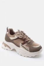 Γυναικεία sneakers Sneakers σε Συνδυασμό Χρωμάτων & Υλικών – Μπεζ-Σκούρο LUIGI – εικόνα 4