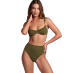 Μαγιό Bikini Evi Khaki (High Waist bottom) ρούχο της Zebras & Libras