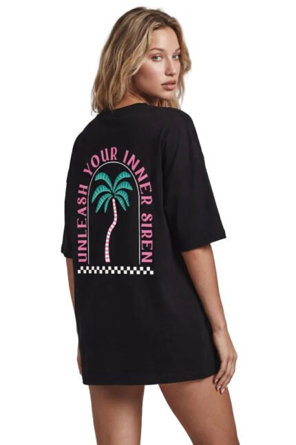 T-Shirt Palm Oversized Black ρούχο της Zebras & Libras