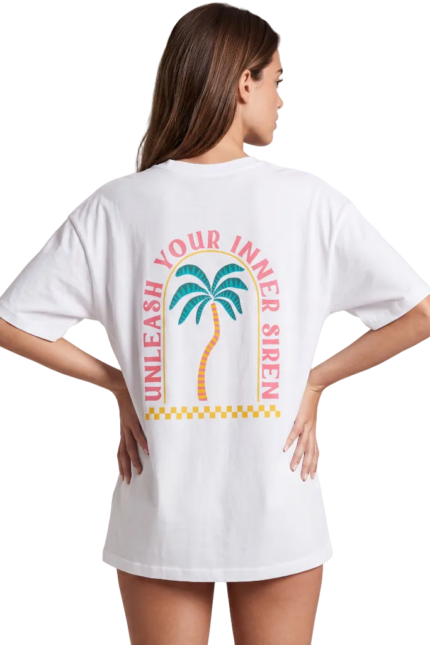 T-shirt Palm Oversized White ρούχο της Zebras & Libras