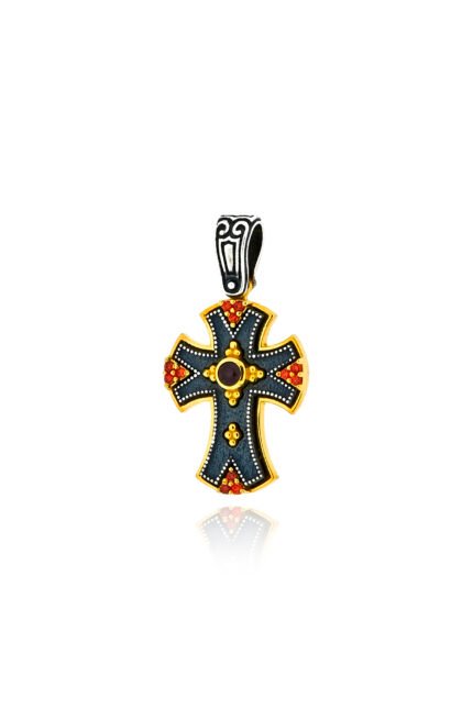 Γυναικείος Σταυρός Anastasios Creations από Ασήμι 925 με Πέτρες Ζιργκόν NstNastasia