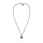 Γυναικείος Σταυρός Anastasios Creations με Αλυσίδα από Ασήμι 925 με Πέτρες Ζιργκόν NstNastasia