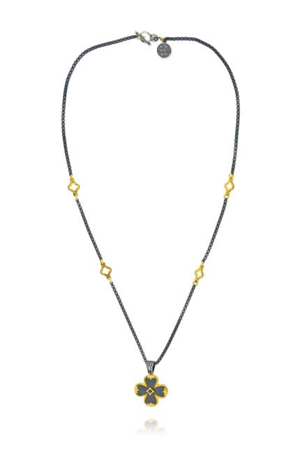Γυναικείος Σταυρός Anastasios Creations με Αλυσίδα από Ασήμι 925 με Πέτρες Ζιργκόν NstNastasia