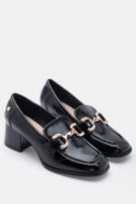 Γυναικεία loafers Γόβες Loafers με Διακοσμητική Αγκράφα – Μαύρο-Λουστρίνι LUIGI – εικόνα 3