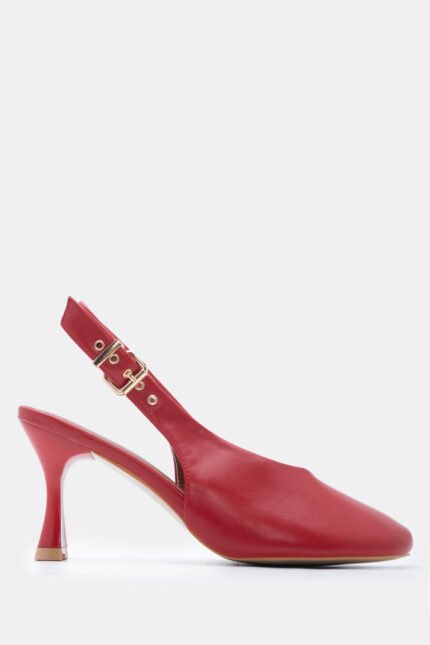 Γυναικεία slingback Γόβες Slingback με Τόκα – Κόκκινο LUIGI