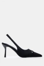 Γυναικεία slingback Γόβες Μυτερές Slingback με Μεταλλική Λεπτομέρεια – Μαύρο LUIGI – εικόνα 2