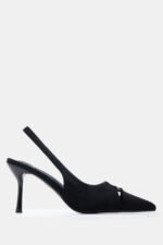 Γυναικεία slingback Γόβες Μυτερές Slingback με Μεταλλική Λεπτομέρεια – Μαύρο LUIGI