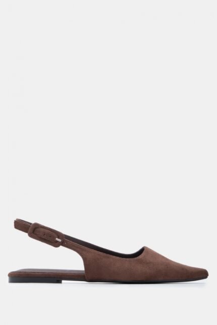 Γυναικεία slingback Γόβες Μυτερές Slingback με Τόκα – Καφέ Σκούρο LUIGI – εικόνα 2