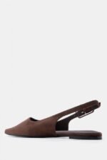 Γυναικεία slingback Γόβες Μυτερές Slingback με Τόκα – Καφέ Σκούρο LUIGI – εικόνα 4