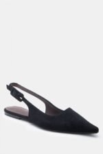 Γυναικεία slingback Γόβες Μυτερές Slingback με Τόκα – Μαύρο LUIGI – εικόνα 3