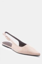 Γυναικεία slingback Γόβες Μυτερές Slingback με Τόκα – Μπεζ-Σκούρο LUIGI – εικόνα 3
