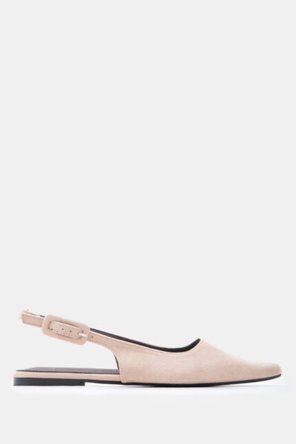 Γυναικεία slingback Γόβες Μυτερές Slingback με Τόκα – Μπεζ-Σκούρο LUIGI