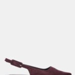 Γυναικεία slingback Γόβες Μυτερές Slingback με Τόκα – Μπορντό LUIGI