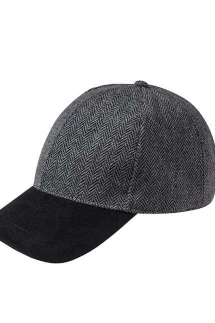 Ανδρικό καπέλο Ηerringbone Τζόκεϊ | Karfil Hats Black Capelo