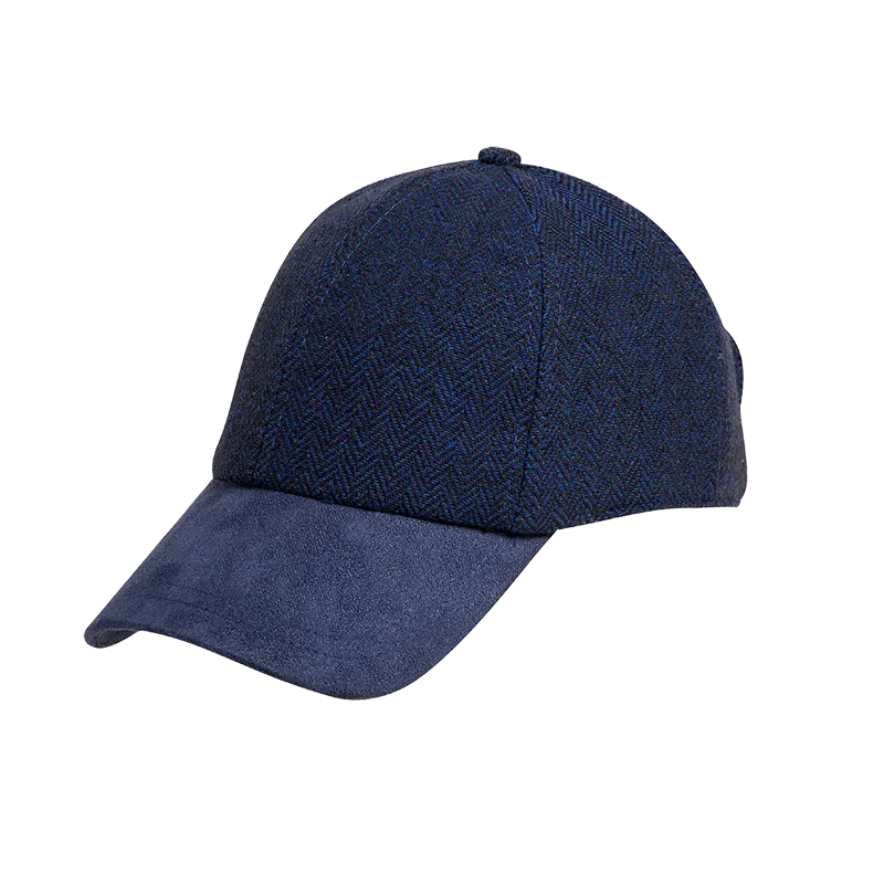 Ηerringbone-Τζόκεϊ-Karfil-Hats-Navy Ανδρικό καπέλο Ηerringbone Τζόκεϊ | Karfil Hats Navy Capelo