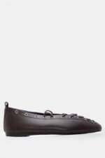 Γυναικεία παπούτσια Μπαλαρίνες Lace Up – Καφέ LUIGI – εικόνα 2
