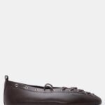 Γυναικεία παπούτσια Μπαλαρίνες Lace Up – Καφέ LUIGI