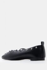 Γυναικεία παπούτσια Μπαλαρίνες Lace Up – Μαύρο LUIGI – εικόνα 4