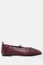 Γυναικεία παπούτσια Μπαλαρίνες Lace Up – Μπορντό LUIGI – εικόνα 2