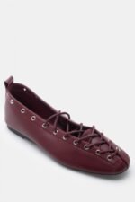 Γυναικεία παπούτσια Μπαλαρίνες Lace Up – Μπορντό LUIGI – εικόνα 3