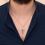 Σταυρός Βάπτισης FaCad΄oro για Αγόρι και Κορίτσι Λευκό Χρυσό Κ18 με Διαμάντια Μπριγιάν ΣΤΑ-012777 NstNastasia – εικόνα 2