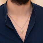 Σταυρός Βάπτισης Σκέτος για Αγόρι Κίτρινο και Λευκό Χρυσό 18 Καρατίων NstNastasia – εικόνα 2