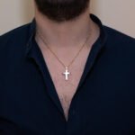 Σταυρός Βάπτισης για Αγόρι από Λευκό και Κίτρινο Χρυσό Κ14 NstNastasia – εικόνα 2