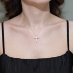 Σταυρός Βάπτισης για Κορίτσι Κίτρινο Λευκό Χρυσό Κ14 με Πέτρες Ζιργκόν NstNastasia – εικόνα 2
