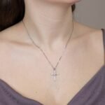 Σταυρός από Λευκό Χρυσό Κ18 με Διαμάντια NstNastasia – εικόνα 2