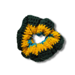 Golden Holly — Green & Gold Christmas Scrunchie - Image 3