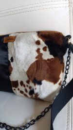 Τσάντα ώμου - χιαστί σατέν & cow print "Rodea" - Image 2