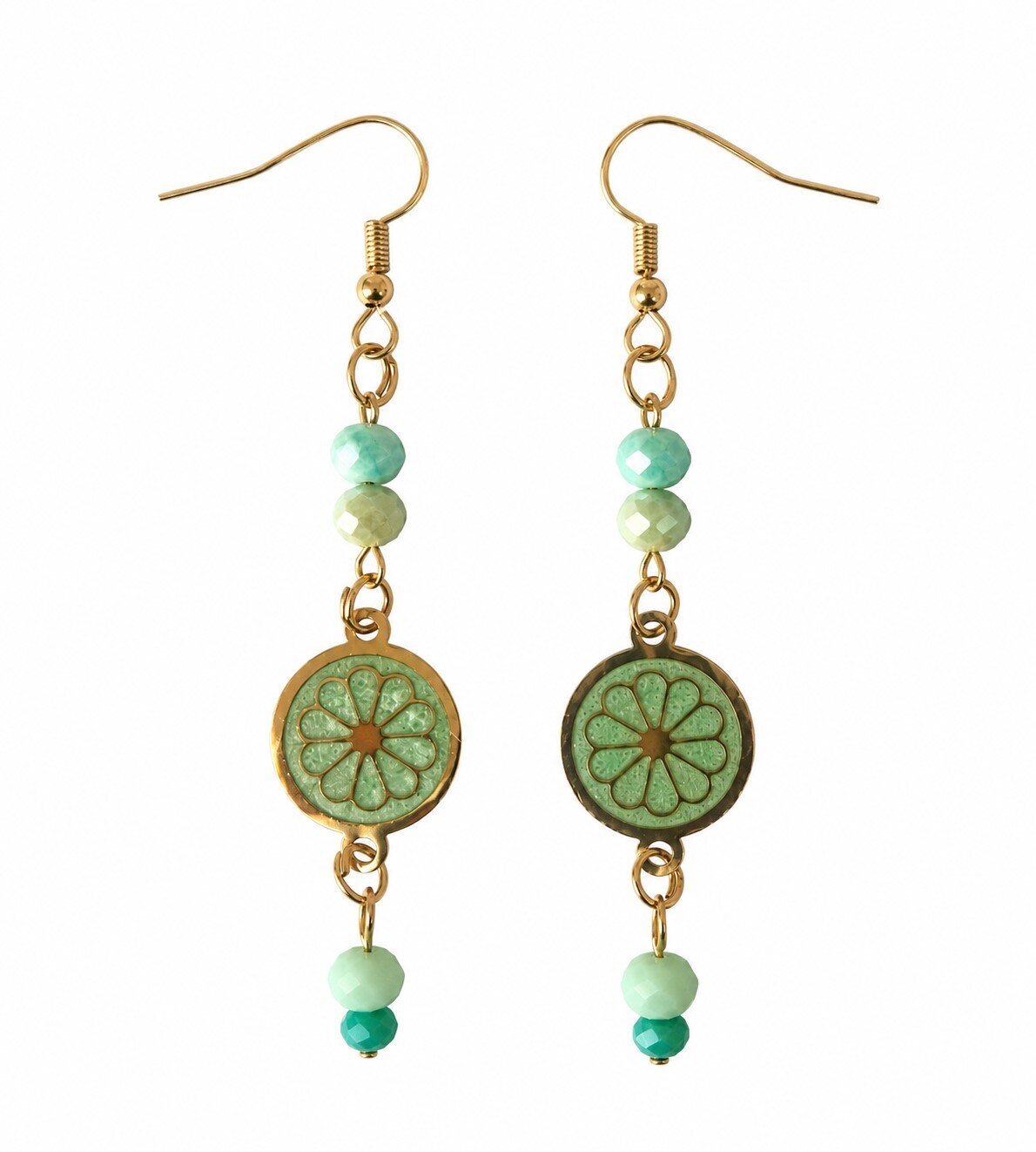 MENTA EARRINGS KREMASTA 1 Χειροποίητα κρεμαστά σκουλαρίκια σε αποχρώσεις της μέντας