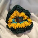 Golden Holly — Green & Gold Christmas Scrunchie