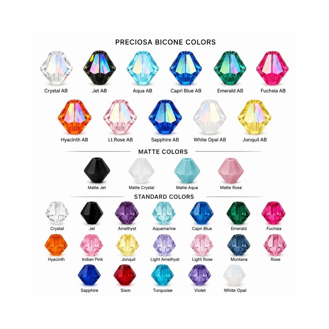 preciosa-bicone-color-chart-ab-matte-standard-colors.jpg 4mm Preciosa Rondelle Bicone