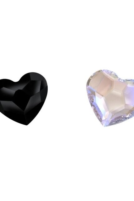 Στρας Καρδιά Flat Back σε μαύρο και crystal ιριδίζων